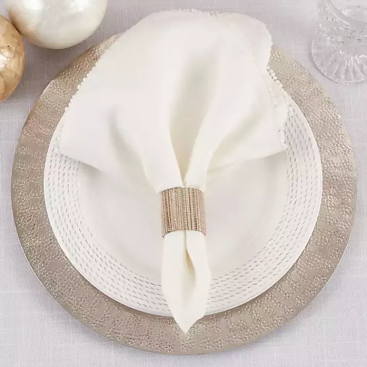 Kirklands Home Table Linens|Woven Neutral 4-pc. Napkin Ring Set Tan
