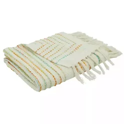 Sale Woven Rainbow Stripe Tassel Throw Blankets & Throws