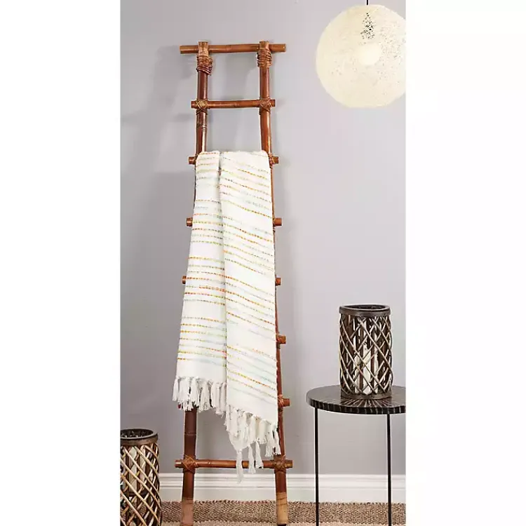 Sale Woven Rainbow Stripe Tassel Throw Blankets & Throws