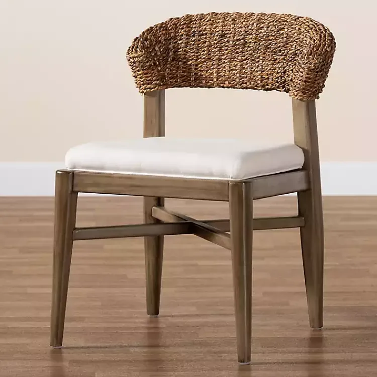 Kirklands Home Dining Chairs|Woven Rattan Modern Bohemian Dining Chair White