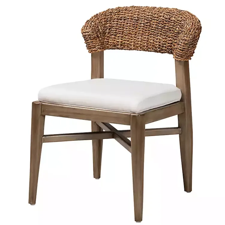 Kirklands Home Dining Chairs|Woven Rattan Modern Bohemian Dining Chair White
