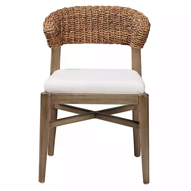 Kirklands Home Dining Chairs|Woven Rattan Modern Bohemian Dining Chair White