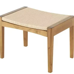 Kirklands Home Benches & Ottomans|Woven Rope and Birch Wood Stool Ottoman Brown