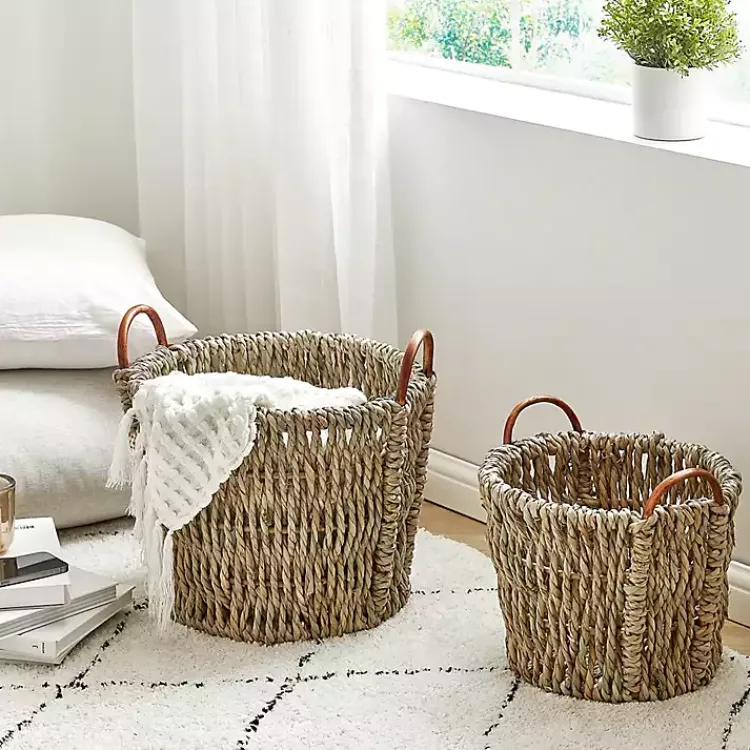 Best Woven Seagrass and Rat Baskets, Set of 2 Baskets & Boxes