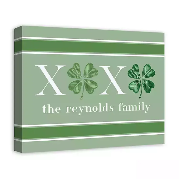 New XOXO Clover Personalized Canvas Wall Plaque St Patricks Day Decorations
