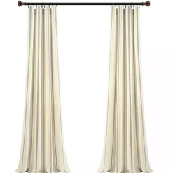 Kirklands Home Curtains & Drapes|Yellow & Gray Farmhouse Curtain Panel Set, 95 in.