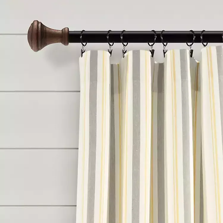 Kirklands Home Curtains & Drapes|Yellow & Gray Farmhouse Curtain Panel Set, 95 in.