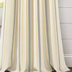Kirklands Home Curtains & Drapes|Yellow & Gray Farmhouse Curtain Panel Set, 95 in.