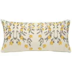 Kirklands Home Outdoor Cushions & Pillows|Yellow & Gray Floral Outdoor Pillow