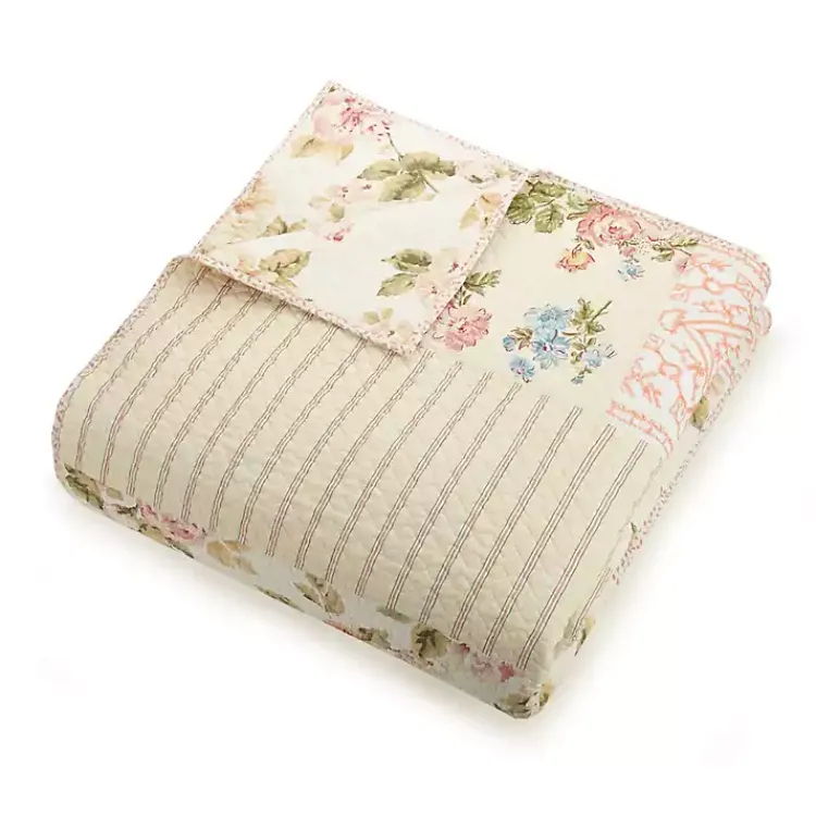 Kirklands Home Quilts|Yellow and Pink Patchwork Blooms Full/Queen Quilt