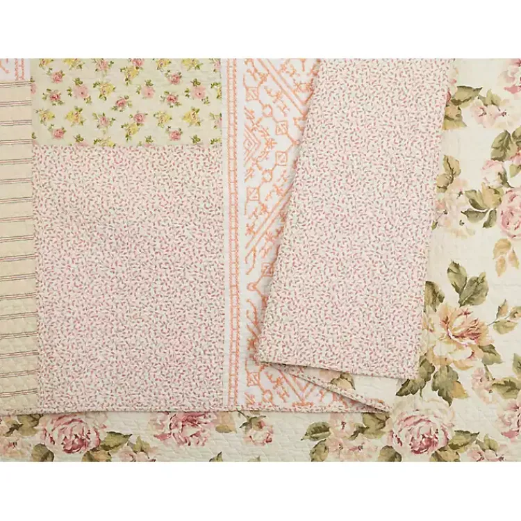 Kirklands Home Quilts|Yellow and Pink Patchwork Blooms Full/Queen Quilt