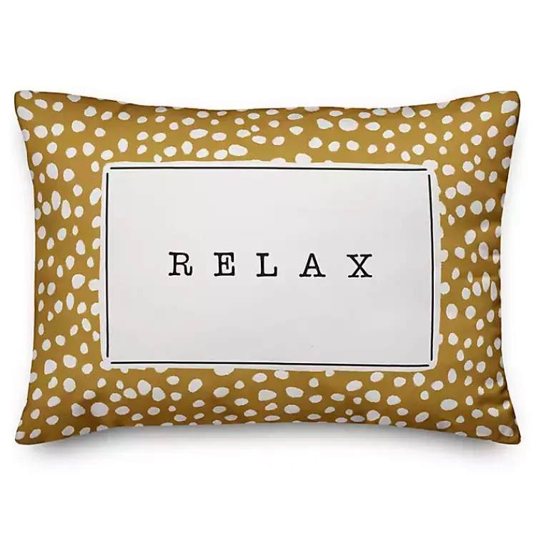 Kirklands Home Outdoor Cushions & Pillows|and White Polka Dot Relax Outdoor Pillow Yellow