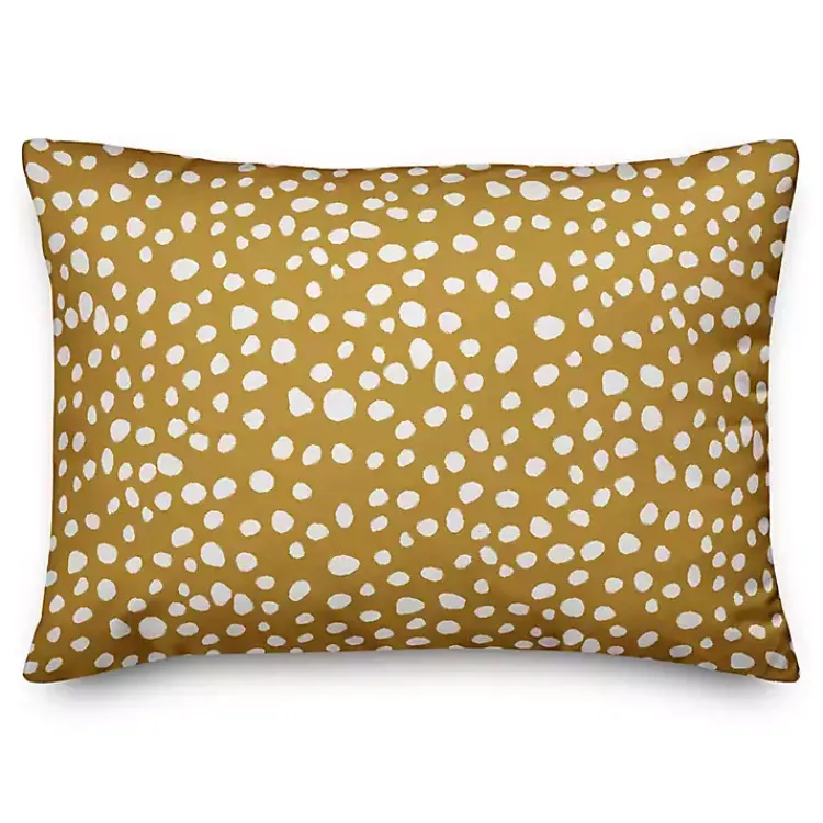 Kirklands Home Outdoor Cushions & Pillows|and White Polka Dot Relax Outdoor Pillow Yellow
