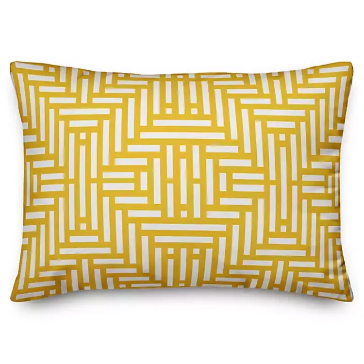 Kirklands Home Outdoor Cushions & Pillows|Aztec Outdoor Accent Pillow Yellow