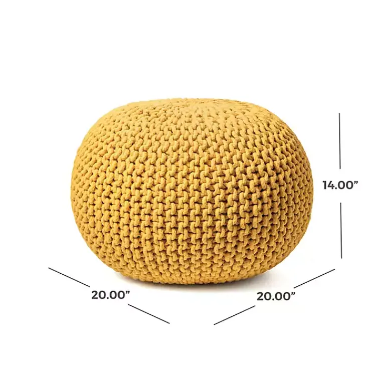 Sale Chain Knitted Round Pouf Poufs & Floor Cushions