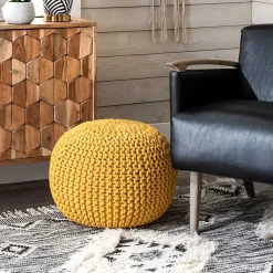 Sale Chain Knitted Round Pouf Poufs & Floor Cushions