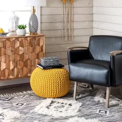 Sale Chain Knitted Round Pouf Poufs & Floor Cushions