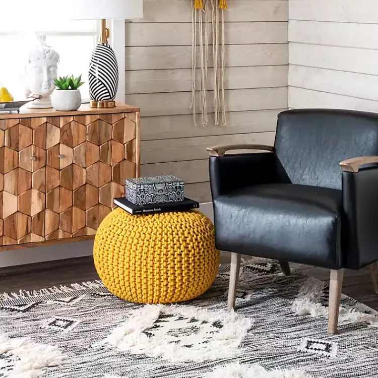 Sale Chain Knitted Round Pouf Poufs & Floor Cushions