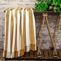 Best Yellow Chalet Striped Fringe Throw Blankets & Throws