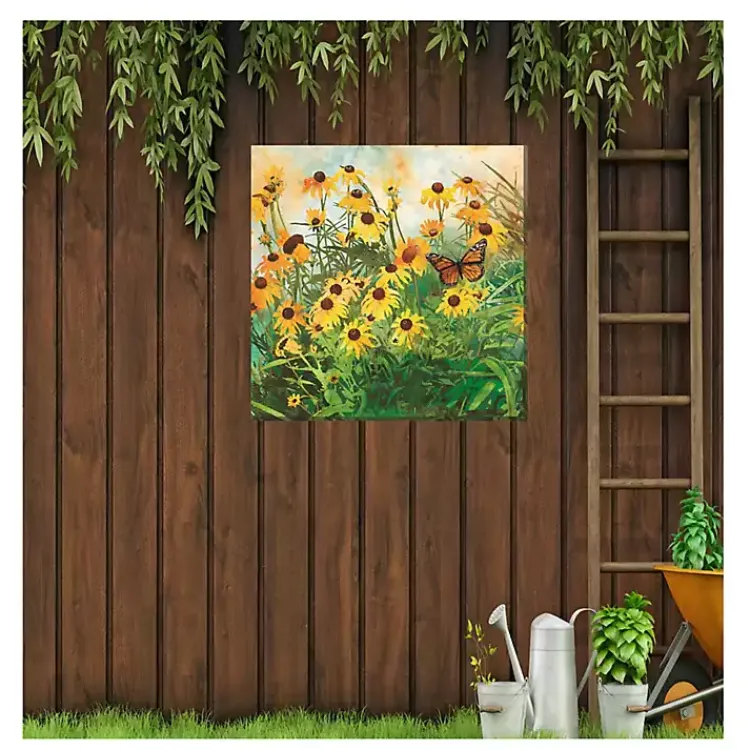 Kirklands Home Outdoor Wall Decor|Yellow Flowers Outdoor Canvas Art Print
