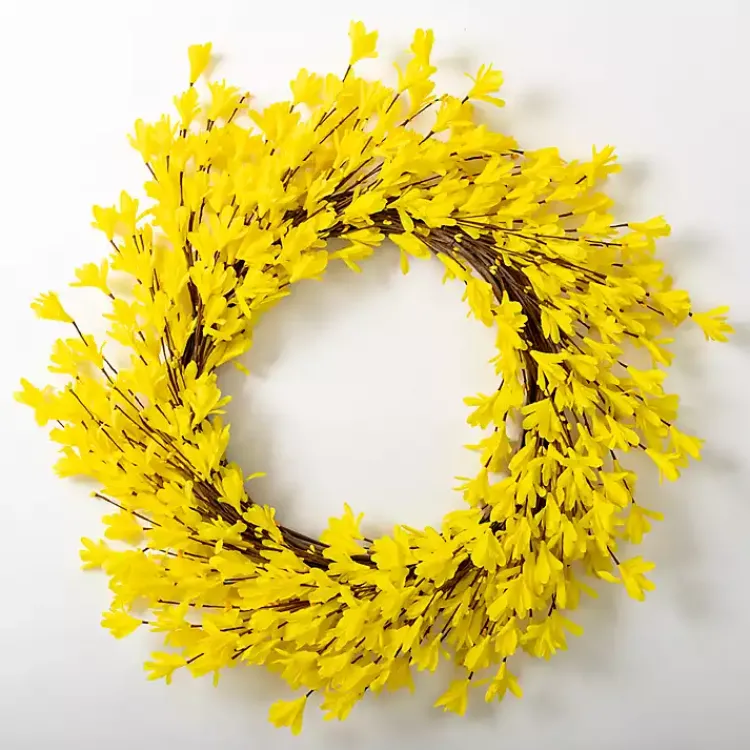 Outlet Forsythia Flowers Wreath Wreaths