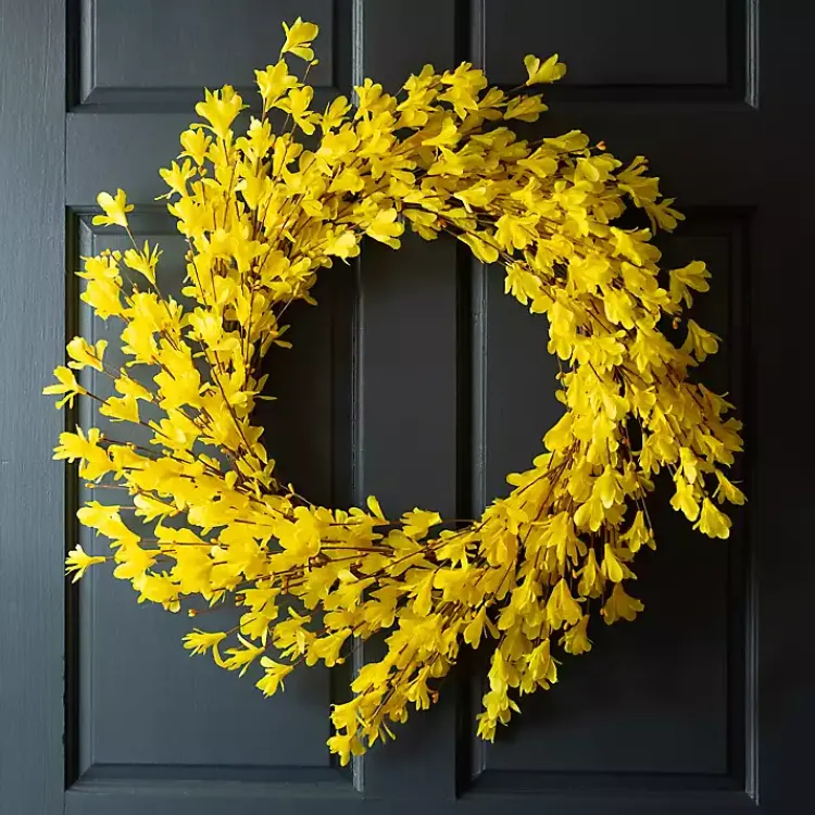 Outlet Forsythia Flowers Wreath Wreaths