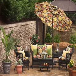 Kirklands Home Outdoor Cushions & Pillows|Herringbone Outdoor Long Pillows, Set of 2 Yellow