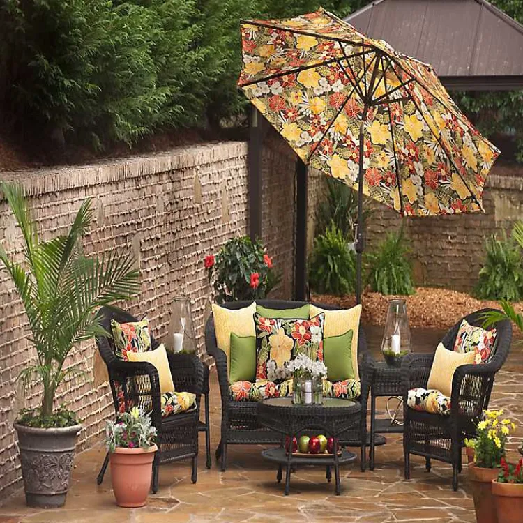 Kirklands Home Outdoor Cushions & Pillows|Herringbone Outdoor Pillows, Set of 2 Yellow