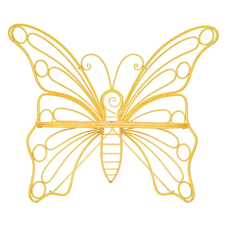 Kirklands Home Outdoor Seating|Metal Butterfly Garden Chair Yellow