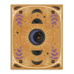 Clearance Yellow Moon Phases Canvas Art Print Halloween