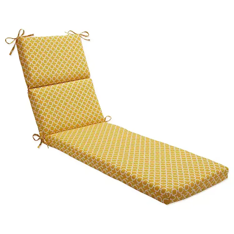Kirklands Home Outdoor Cushions & Pillows|Pattern Outdoor Chaise Cushion Yellow