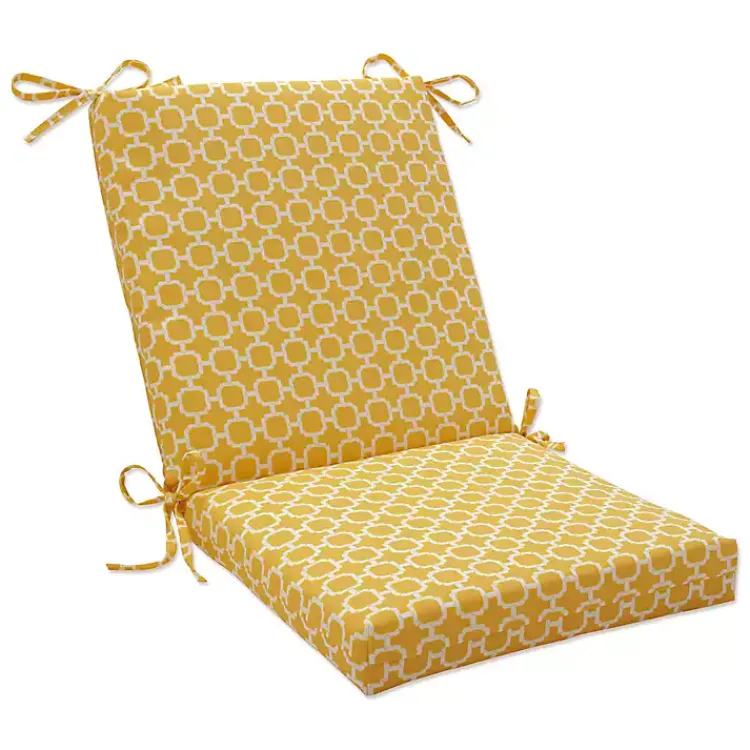 Kirklands Home Outdoor Cushions & Pillows|Pattern Square Outdoor Chair Cushion Yellow