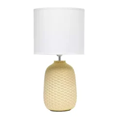 Kirklands Home Table Lamps|Purled Ceramic Table Lamp Yellow