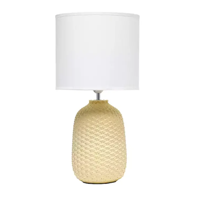 Kirklands Home Table Lamps|Purled Ceramic Table Lamp Yellow