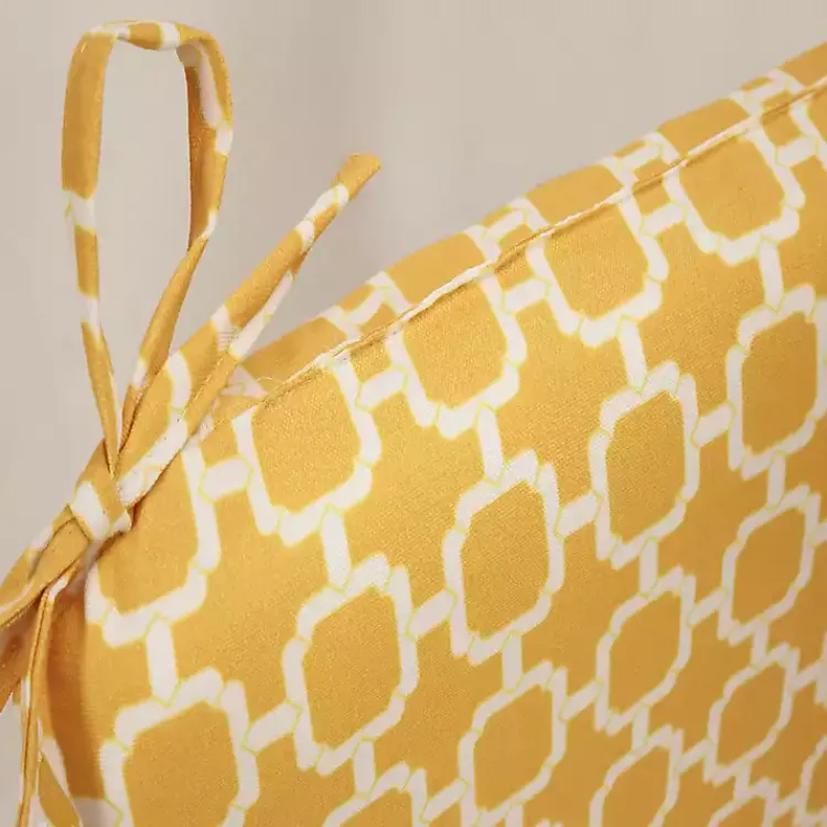 Kirklands Home Outdoor Cushions & Pillows|Rounded Outdoor Seat Cushions, Set of 2 Yellow