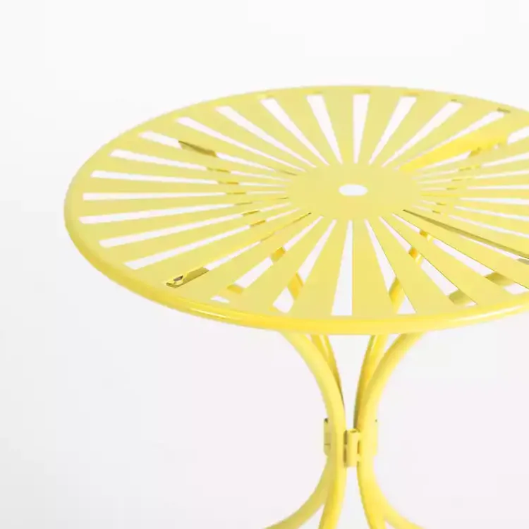 Kirklands Home Outdoor Sets|Sunburst Metal 3-pc. Outdoor Bistro Set Yellow