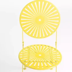 Kirklands Home Outdoor Sets|Sunburst Metal 3-pc. Outdoor Bistro Set Yellow