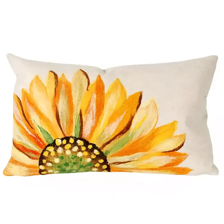 Kirklands Home Outdoor Cushions & Pillows|Yellow Sunflower Indoor/Outdoor Accent Pillow