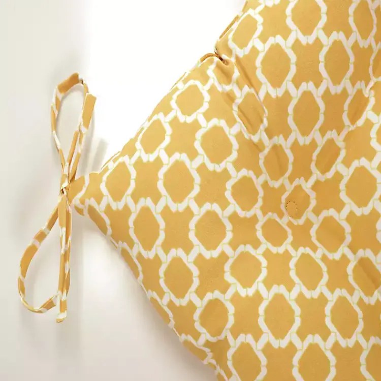 Kirklands Home Outdoor Cushions & Pillows|Tufted Tie Outdoor Seat Cushions, Set of 2 Yellow