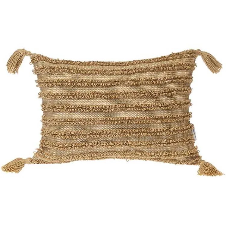 Clearance Woven Stripes Lumbar Pillow Pillows