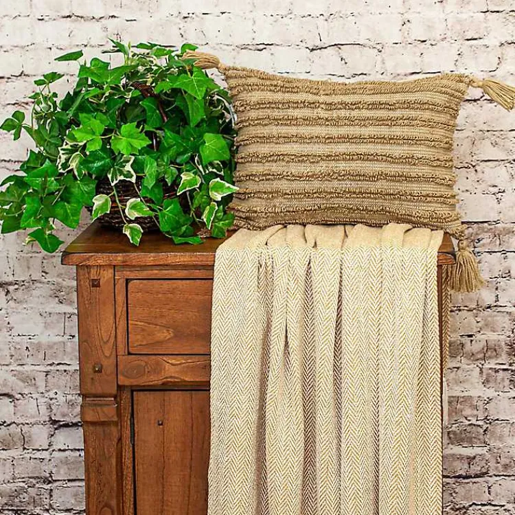 Clearance Woven Stripes Lumbar Pillow Pillows