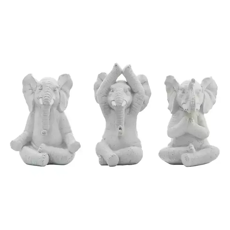 Sale Yoga Elephant Statues, Set of 3 Statues & Figurines