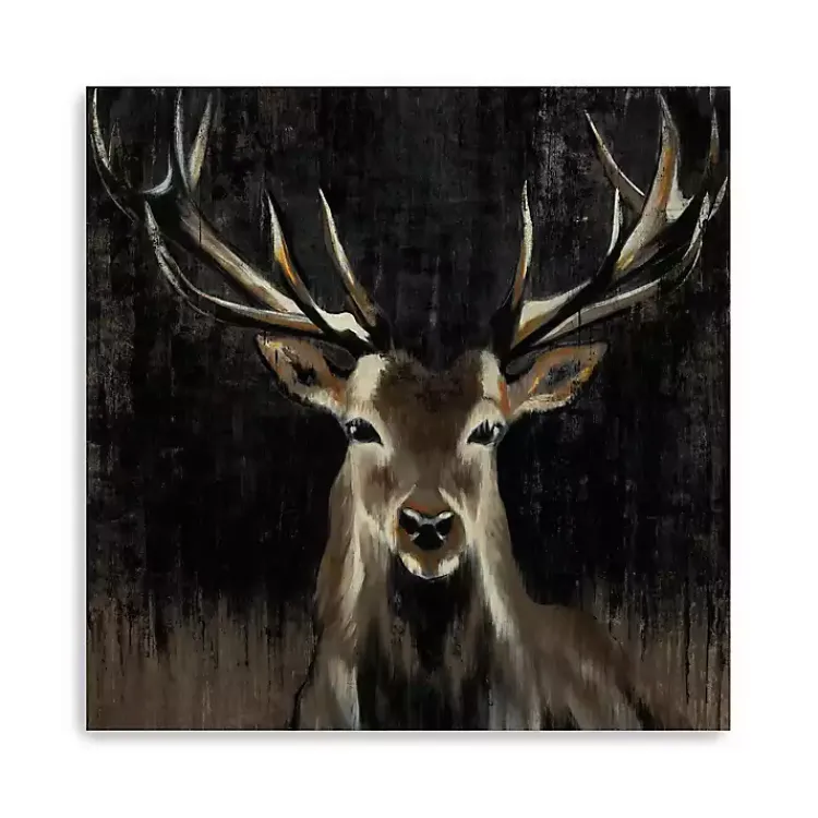 Kirklands Home Canvas Art|Young Buck Giclee Canvas Art Print, 40x40 in. Black