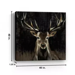 Kirklands Home Canvas Art|Young Buck Giclee Canvas Art Print, 40x40 in. Black